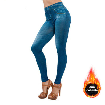 Leggings cálidos de denim polar