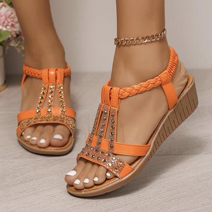 Sandalias de cuña boho para mujer