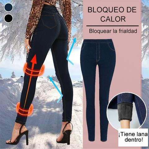 Leggings cálidos de denim polar