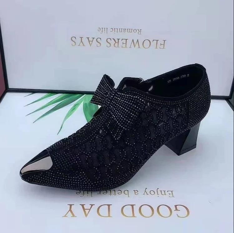 Sandalias de tacón de strass