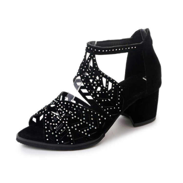 Sandalias romanas huecas con strass