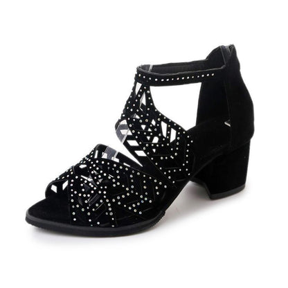 Sandalias romanas huecas con strass