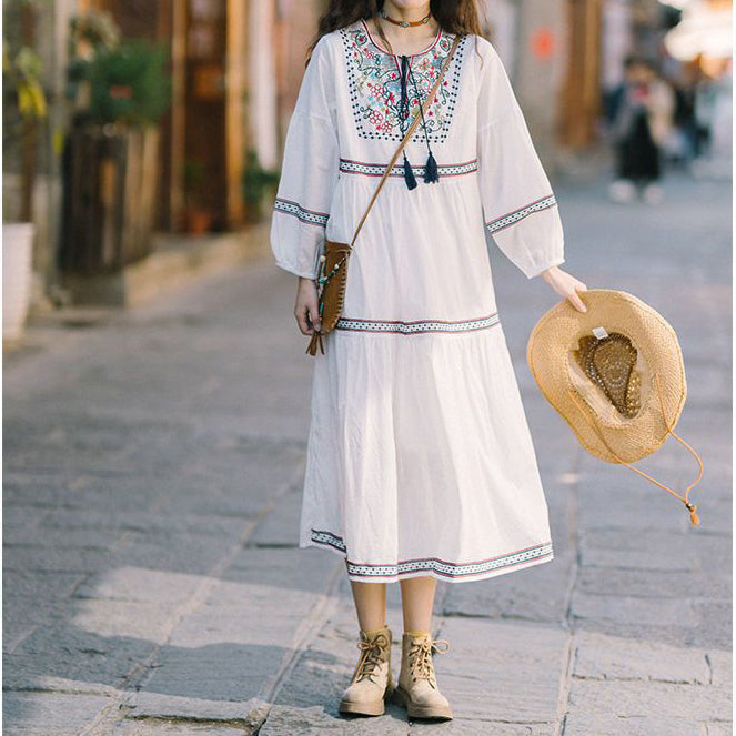 Vestido con mangas farol