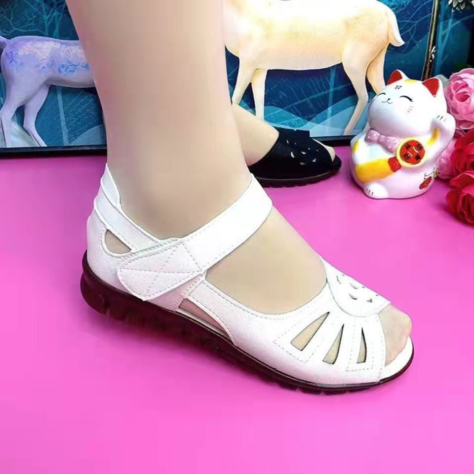 sandalias de cuero suave de verano