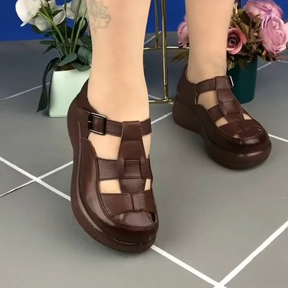 Nuevos zapatos de piel de diseño tejido