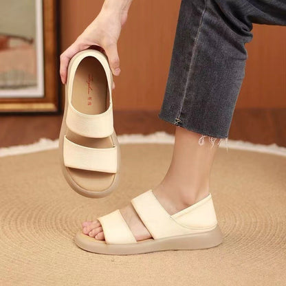 sandalias de piel con suela gruesa