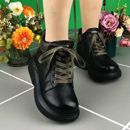 [100% cuero auténtico]botas cortas de lana